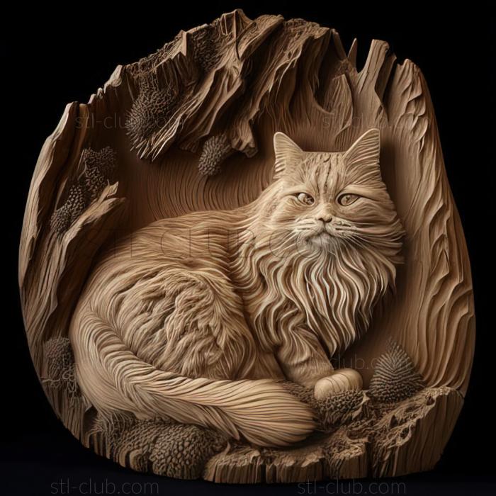 3D model st Norwegian Forest cat (STL)